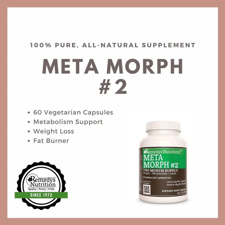 Méta Morph #2™ | Vitamines pour métaboliser le glucose | 1000 mg, 60 gélules végétaliennes 
