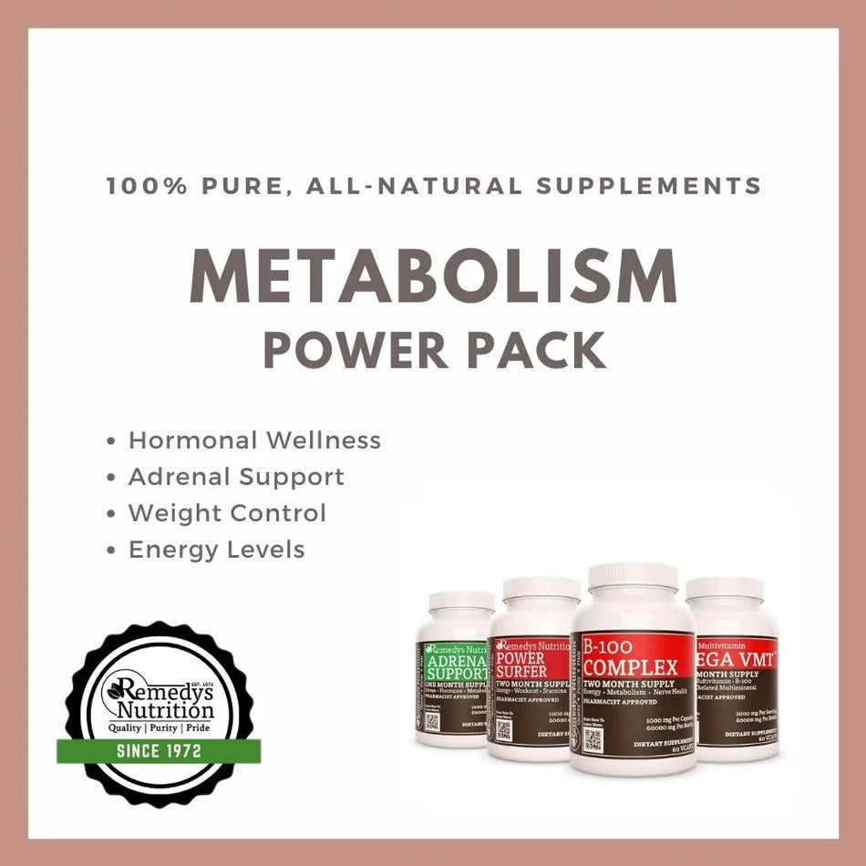 Metabolismo Power Pack™ | Cuatro frascos de cápsulas de suplemento 