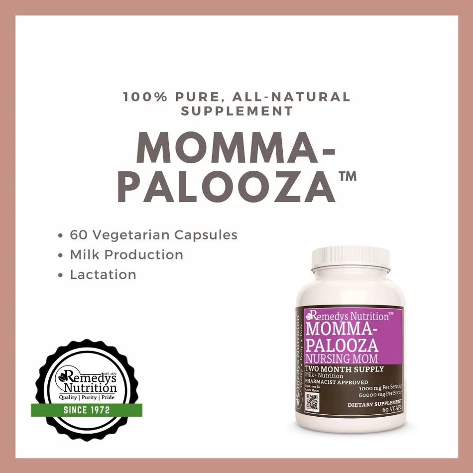 Momma-Palooza Mamá lactante™ | Vitaminas prenatales | 1000 mg, 60 Cápsulas Veganas 