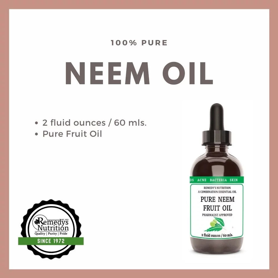 Pure Neem Fruit Oil | For Topical Cosmetic Use | 2 Fluid Ounces