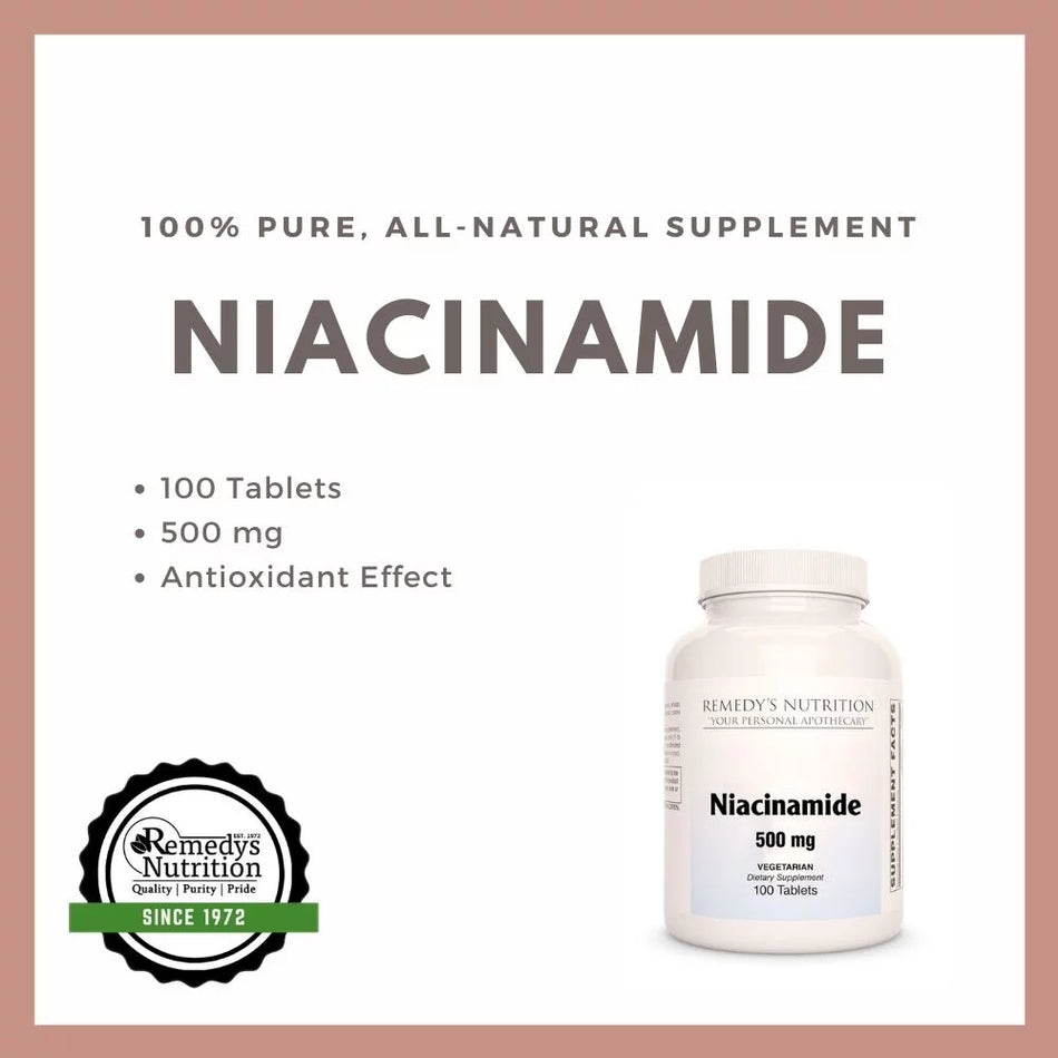 Niacinamide | 500 mg, 100 comprimés végétaliens 