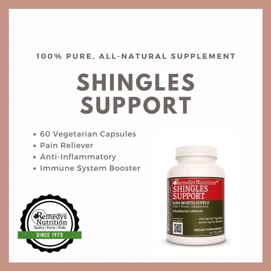 Shingles Support™ | Herbs for Shingles | 1000 mg, 60 Vegan Capsules