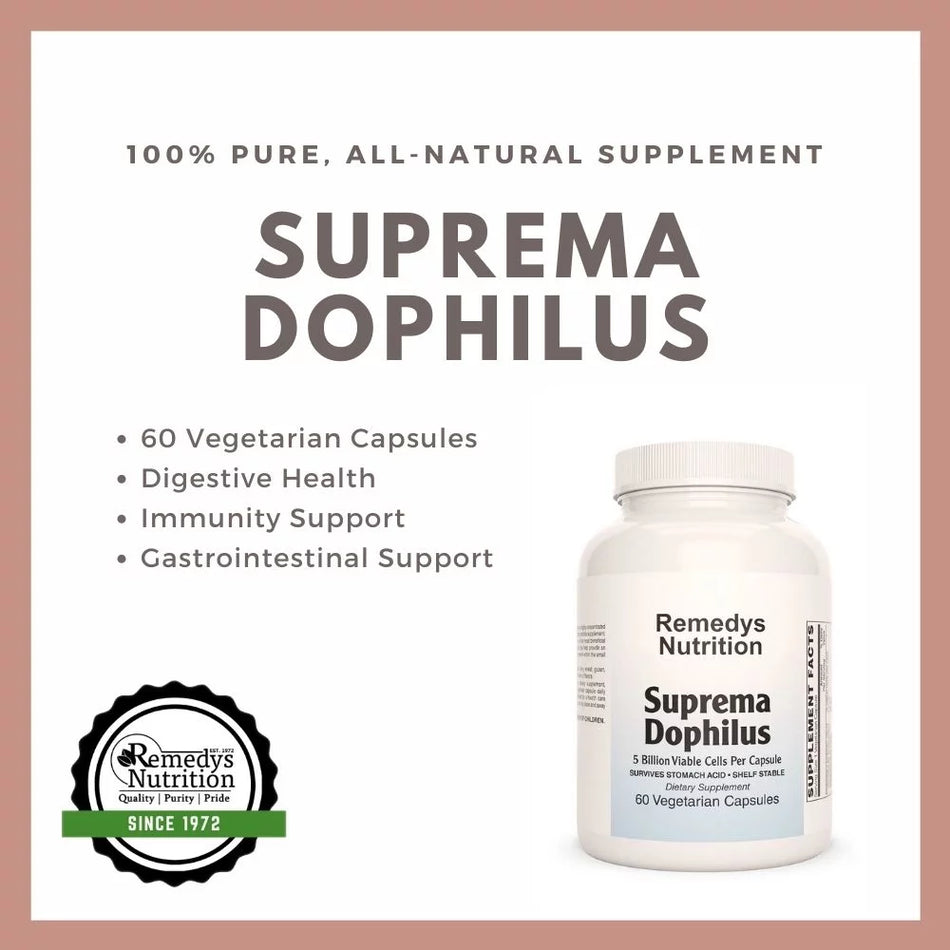 Suprema Dophilus Probiotique | 60 capsules végétaliennes à enrobage entérique 
