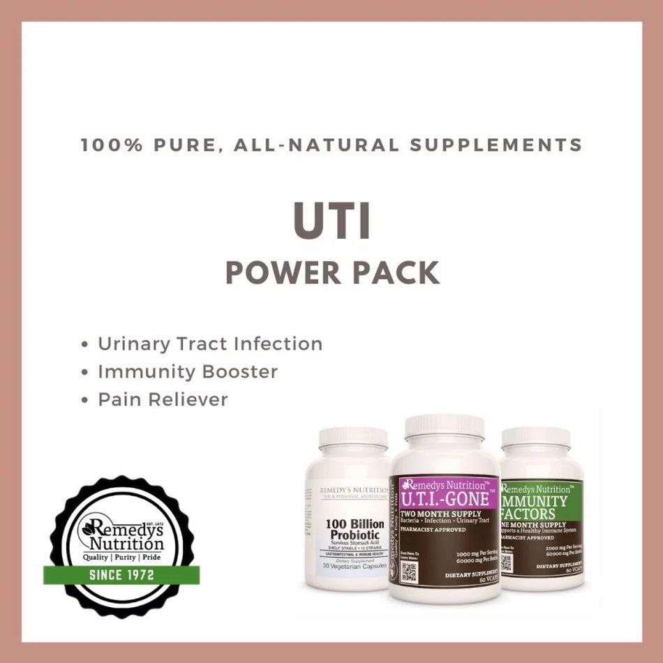 UTI [Urinary Tract Infection] Power Pack | Three Supplement Bottles of Capsules
