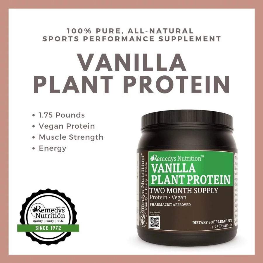 Vanilla Vegan Plant Protein Powder with Amino Acids | 1.75 Pounds