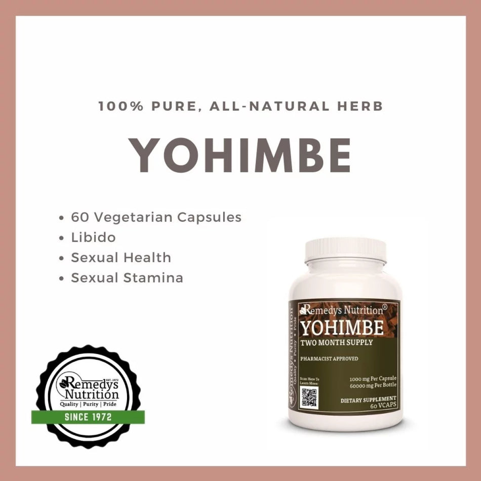 Yohimbe | 1000 mg, 60 Cápsulas Veganas 