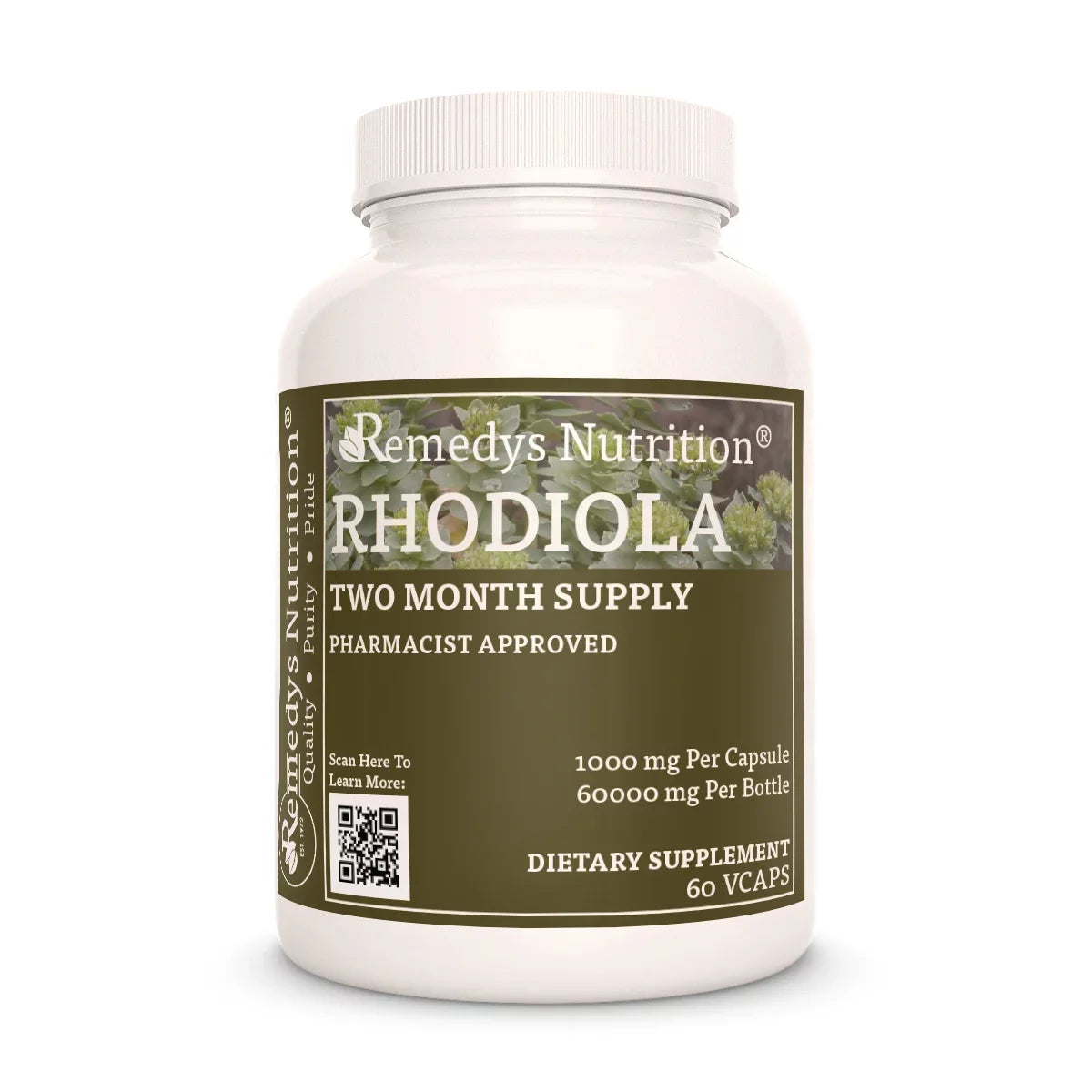 Rhodiola Root 1000 mg, 60 Vegan Capsules