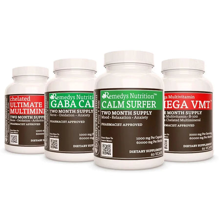 Image of Remedy's Nutrition® Stress Management Power Pack™ with Calm Surfer™, GABA Calm, Mega VMT™ & Ultimate Multimineral™. 