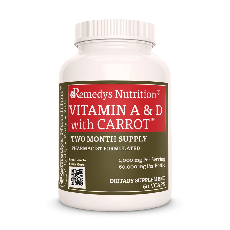 Vitamin A & D  with Carrot | 1000 mg, 60 Vegan Capsules