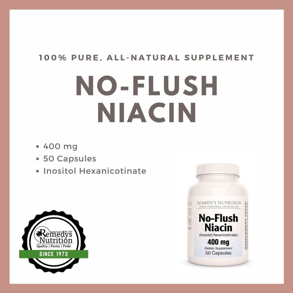 Niacina sin descarga (vitamina B-3) | 400 mg, 50 Cápsulas Veganas 